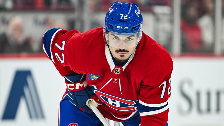 Montreal Canadiens defenseman Arber Xhekaj (72) waits for a face-off against the Toronto Maple Leafs during the second period at Bell Centre. Mandatory Credit: David Kirouac-Imagn Images Montreal Canadiens defenseman Arber Xhekaj (72) waits for a face-off against the Toronto Maple Leafs during the second period at Bell Centre. Mandatory Credit: David Kirouac-Imagn Images