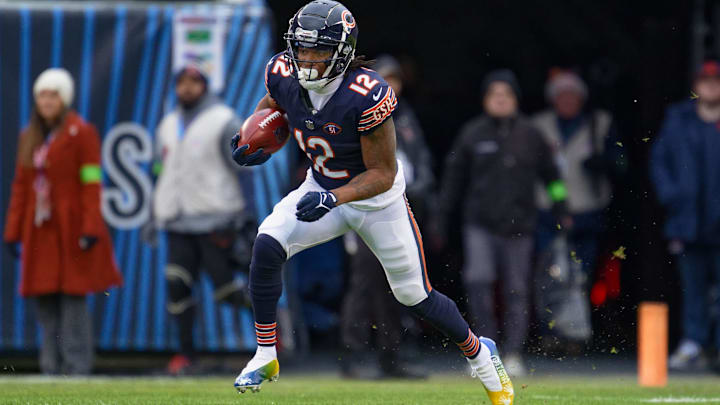 Velus Jones Jr., the Bears' third-round pick in 2022, had one standout play in the first half of the Super Bowl.