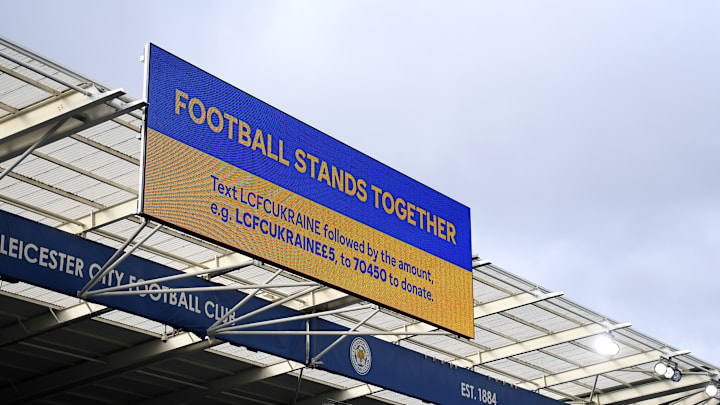 Wie hier in Leicester wird die Premier League im Zeichen der Solidarität mit der Ukraine stehen