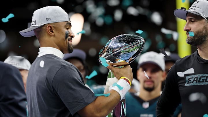 Philadelphia Eagles quarterback Jalen Hurts on Feb 9, 2025.