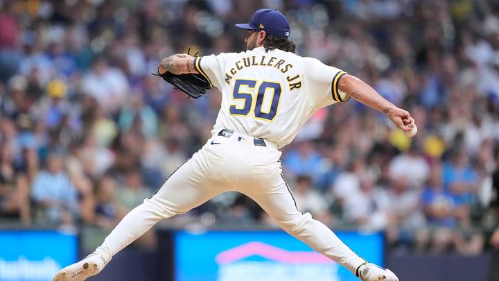 Jul 20, 2026; Milwaukee, Wisconsin, USA; Milwaukee Brewers pitcher Lance McCullers Jr. (50) throws a pitch during the sixth inning against the New York Mets at American Family Field. Mandatory Credit: Jeff Hanisch-Imagn Images Jul 20, 2026; Milwaukee, Wisconsin, USA; Milwaukee Brewers pitcher Lance McCullers Jr. (50) throws a pitch during the sixth inning against the New York Mets at American Family Field. Mandatory Credit: Jeff Hanisch-Imagn Images