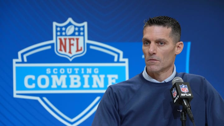 Feb 27, 2025; Indianapolis, IN, USA; Houston Texans general manager Nick Caserio speaks during the 2025 NFL Scouting Combine at the Indiana Convention Center. Mandatory Credit: Kirby Lee-Imagn Images Feb 27, 2025; Indianapolis, IN, USA; Houston Texans general manager Nick Caserio speaks during the 2025 NFL Scouting Combine at the Indiana Convention Center. Mandatory Credit: Kirby Lee-Imagn Images