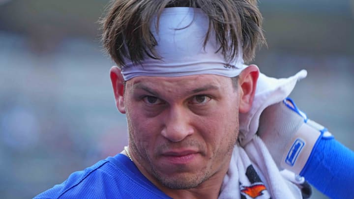 Jun 23, 2025; Baltimore, Maryland, USA; Texas Rangers outfielder Sam Haggerty (0) cools off prior to the game  against the Baltimore Orioles at Oriole Park at Camden Yards. 