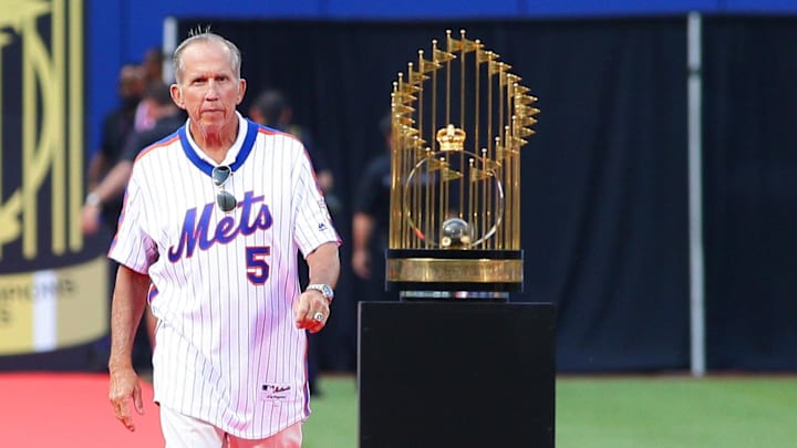 May 28, 2016; New York City, NY, USA; New York Mets former manager Davey Johnson is introduced to the crowd during a pregame ceremony honoring the 1986 World Series Championship team prior to the game against the Los Angeles Dodgers at Citi Field. Mandatory Credit: Andy Marlin-Imagn Images May 28, 2016; New York City, NY, USA; New York Mets former manager Davey Johnson is introduced to the crowd during a pregame ceremony honoring the 1986 World Series Championship team prior to the game against the Los Angeles Dodgers at Citi Field. Mandatory Credit: Andy Marlin-Imagn Images