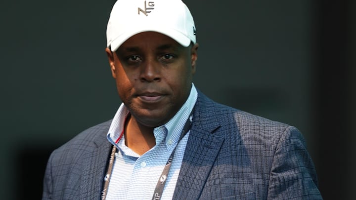 Sep 11, 2022; Miami Gardens, Florida, USA; Miami Dolphins general manager Chris Grier stands in the