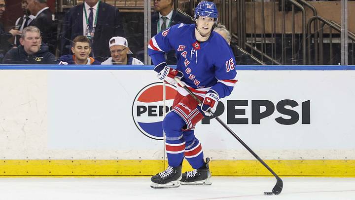 Oct 6, 2026; New York, New York, USA; New York Rangers right wing Pavel Dorofeyev (16) controls the puck in the second period against the New York Islanders at Madison Square Garden. Mandatory Credit: Wendell Cruz-Imagn Images Oct 6, 2026; New York, New York, USA; New York Rangers right wing Pavel Dorofeyev (16) controls the puck in the second period against the New York Islanders at Madison Square Garden. Mandatory Credit: Wendell Cruz-Imagn Images
