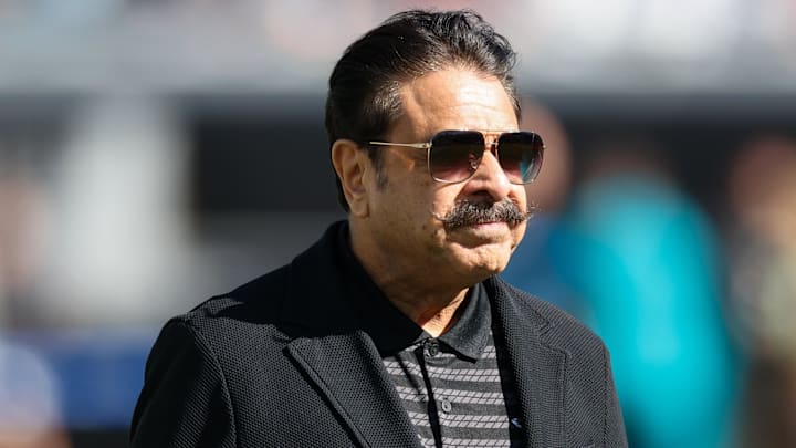 Dec 1, 2024; Jacksonville, Florida, USA; Jacksonville Jaguars owner Shad Khan looks on before a game against the Houston Texans at EverBank Stadium. Mandatory Credit: Nathan Ray Seebeck-Imagn Images