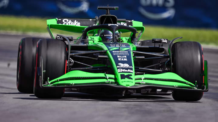 Jun 7, 2024; Montreal, Quebec, CAN; Stake driver Valtteri Bottas (FIN) races during FP1 practice session of the Canadian Grand Prix at Circuit Gilles Villeneuve. Mandatory Credit: David Kirouac-USA TODAY Sports Jun 7, 2024; Montreal, Quebec, CAN; Stake driver Valtteri Bottas (FIN) races during FP1 practice session of the Canadian Grand Prix at Circuit Gilles Villeneuve. Mandatory Credit: David Kirouac-USA TODAY Sports