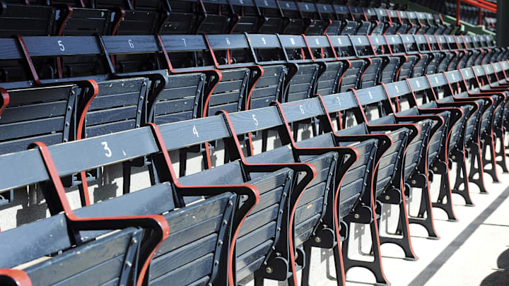 April 13, 2012; Boston, MA, USA; A general view of empty seats on opening day at Fenway Park prior to a game between the Boston Red Sox and Tampa Bay Rays. Mandatory Credit: Bob DeChiara-Imagn Images