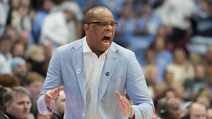 UNC basketball head coach Hubert Davis UNC basketball head coach Hubert Davis