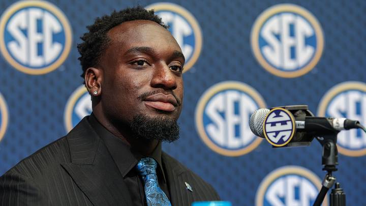 Jul 17, 2025; Atlanta, GA, USA; Kentucky Wildcats linebacker Alex Afari answers questions from the media during the SEC Media Days at Omni Atlanta Hotel. Mandatory Credit: Jordan Godfree-Imagn Images Jul 17, 2025; Atlanta, GA, USA; Kentucky Wildcats linebacker Alex Afari answers questions from the media during the SEC Media Days at Omni Atlanta Hotel. Mandatory Credit: Jordan Godfree-Imagn Images