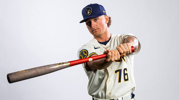 Feb 20, 2026; Phoenix, AZ, USA; Milwaukee Brewers infielder Jett Williams poses for a portrait during photo day at American Family Fields of Phoenix. Mandatory Credit: Mark J. Rebilas-Imagn Images Feb 20, 2026; Phoenix, AZ, USA; Milwaukee Brewers infielder Jett Williams poses for a portrait during photo day at American Family Fields of Phoenix. Mandatory Credit: Mark J. Rebilas-Imagn Images