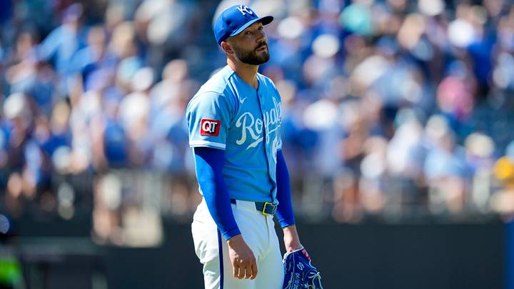 May 24, 2026; Kansas City, Missouri, USA; Kansas City Royals pitcher Lucas Erceg (60) reacts during the ninth inning against the Seattle Mariners at Kauffman Stadium. Mandatory Credit: Jay Biggerstaff-Imagn Images May 24, 2026; Kansas City, Missouri, USA; Kansas City Royals pitcher Lucas Erceg (60) reacts during the ninth inning against the Seattle Mariners at Kauffman Stadium. Mandatory Credit: Jay Biggerstaff-Imagn Images