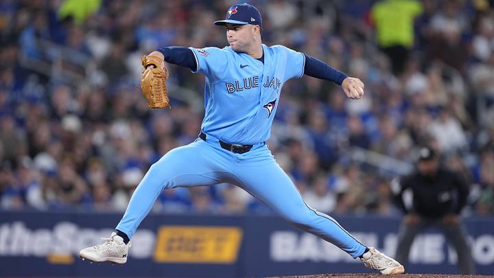 Toronto Blue Jays relief pitcher Mason Fluharty (68) throws a pitch at Rogers Centre. 