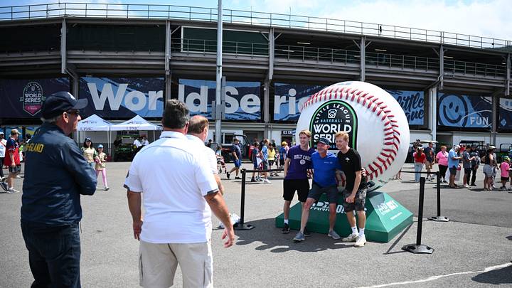 Fans pose before a game at Howard J. Lamade Stadium. Mandatory Credit: Kyle Ross-Imagn Images