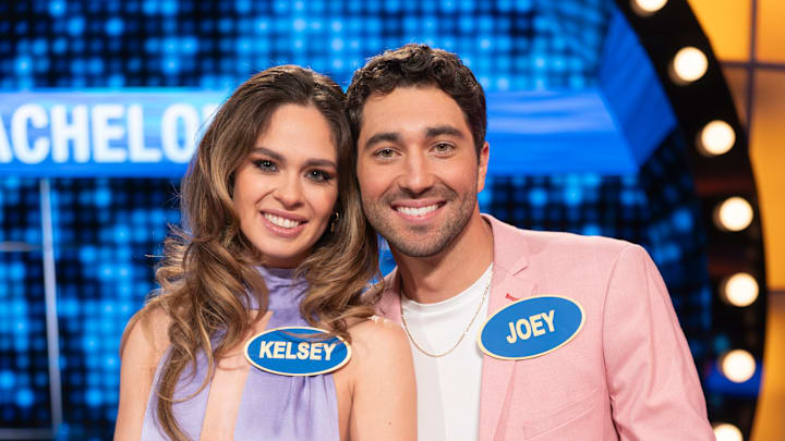 CELEBRITY FAMILY FEUD - "Meghan Trainor vs Tori Kelly and Golden Bachelor vs Bachelor Nation" - Hosted by Steve Harvey, Meghan Trainor and Tori Kelly compete; and later, Bachelor Nation favorites battle it out to see who will win the grand prize for their selected charities. TUESDAY, JULY 16 (8:00-9:00 p.m. EDT) on ABC. (Disney/Chris Willard) 
KELSEY ANDERSON, JOEY GRAZIADEI