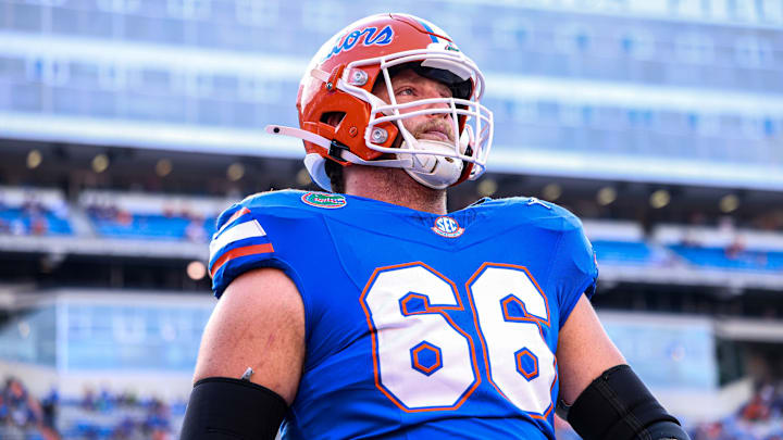 Jake Slaughter returned to Florida for his senior season after being named AP First-Team All-American in 2024. Jake Slaughter returned to Florida for his senior season after being named AP First-Team All-American in 2024.