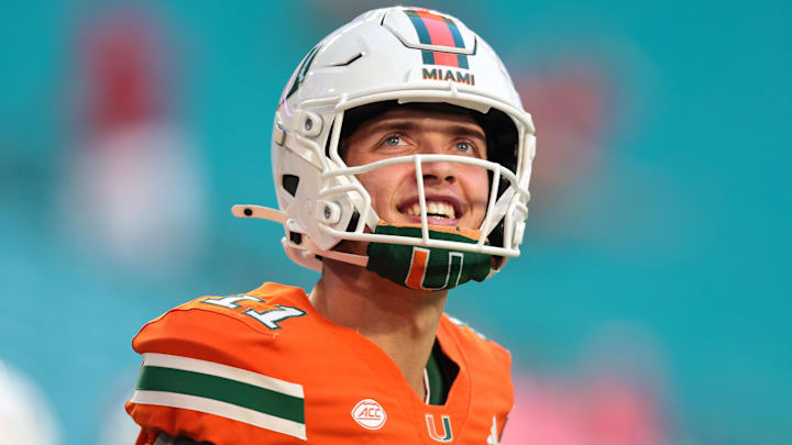 Miami quarterback Carson Beck (11) and the Hurricanes are looking to avoid another loss in their first game outside the state of Florida when facing SMU on the road. Miami quarterback Carson Beck (11) and the Hurricanes are looking to avoid another loss in their first game outside the state of Florida when facing SMU on the road.
