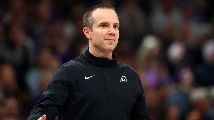 Jan 27, 2026; Phoenix, Arizona, USA; Phoenix Suns head coach Jordan Ott against the Brooklyn Nets at Mortgage Matchup Center. Mandatory Credit: Mark J. Rebilas-Imagn Images Jan 27, 2026; Phoenix, Arizona, USA; Phoenix Suns head coach Jordan Ott against the Brooklyn Nets at Mortgage Matchup Center. Mandatory Credit: Mark J. Rebilas-Imagn Images
