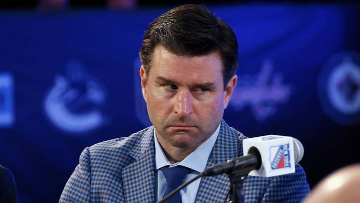 LAS VEGAS, NEVADA - JUNE 29: Chris Drury of the New York Rangers attends the NHL Draft at Sphere on June 29, 2024 in Las Vegas, Nevada. (Photo by Bruce Bennett/Getty Images) LAS VEGAS, NEVADA - JUNE 29: Chris Drury of the New York Rangers attends the NHL Draft at Sphere on June 29, 2024 in Las Vegas, Nevada. (Photo by Bruce Bennett/Getty Images)
