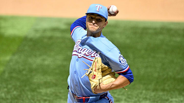 Texas Rangers starting pitcher Jack Leiter.,