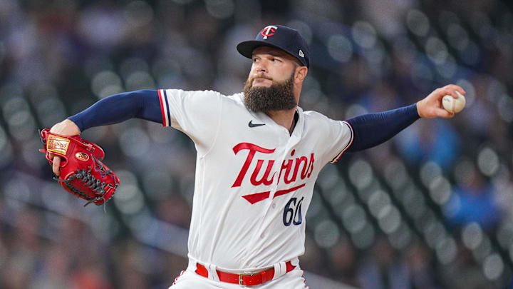 Sep 27, 2023; Minneapolis, Minnesota, USA; Minnesota Twins starting pitcher Dallas Keuchel (60) pitches against the Oakland Athletics in the eighth inning at Target Field. Sep 27, 2023; Minneapolis, Minnesota, USA; Minnesota Twins starting pitcher Dallas Keuchel (60) pitches against the Oakland Athletics in the eighth inning at Target Field.