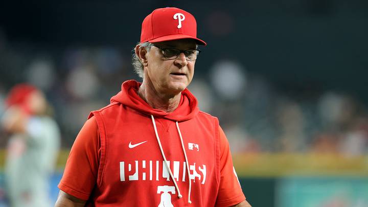 Aug 31, 2026; Phoenix, Arizona, USA; Philadelphia Phillies manager Don Mattingly in the sixth inning against the Arizona Diamondbacks at Chase Field. Mandatory Credit: Mark J. Rebilas-Imagn Images Aug 31, 2026; Phoenix, Arizona, USA; Philadelphia Phillies manager Don Mattingly in the sixth inning against the Arizona Diamondbacks at Chase Field. Mandatory Credit: Mark J. Rebilas-Imagn Images