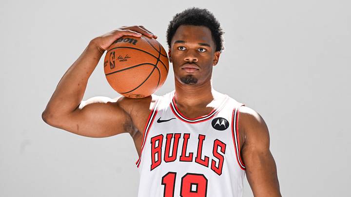 Chicago Bulls forward Tobe Awaka (19) poses during media day. Chicago Bulls forward Tobe Awaka (19) poses during media day.