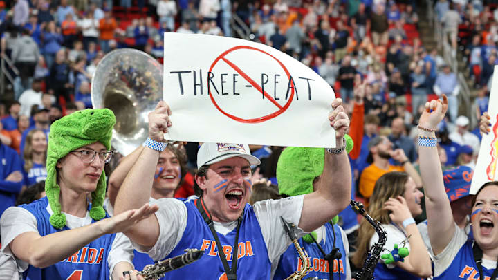 The Florida Gators clinched its first appearance in the Sweet 16 while also preventing the back-to-back champion UConn Huskies from three-peating with a 77-75 win. The Florida Gators clinched its first appearance in the Sweet 16 while also preventing the back-to-back champion UConn Huskies from three-peating with a 77-75 win.