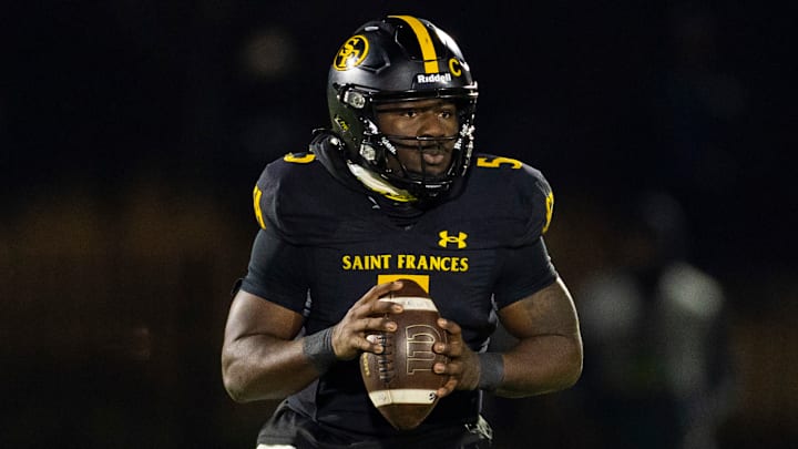St. Frances Academy quarterback Jae'Olyn Williams threw three touchdown passes in the Panthers' 37-20 win over Corner Canyon. St. Frances Academy quarterback Jae'Olyn Williams threw three touchdown passes in the Panthers' 37-20 win over Corner Canyon.
