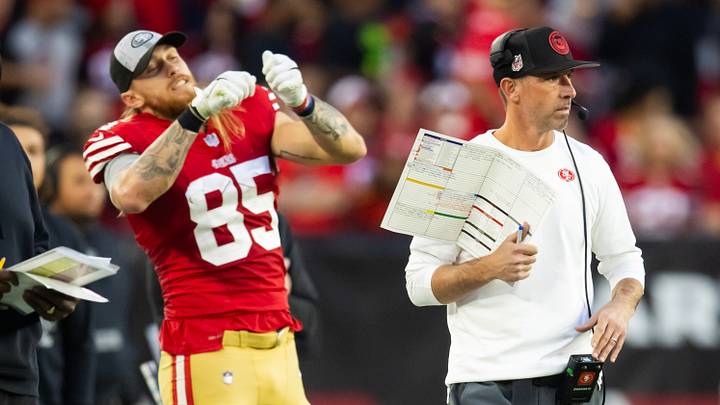 San Francisco 49ers head coach Kyle Shanahan and tight end George Kittle San Francisco 49ers head coach Kyle Shanahan and tight end George Kittle