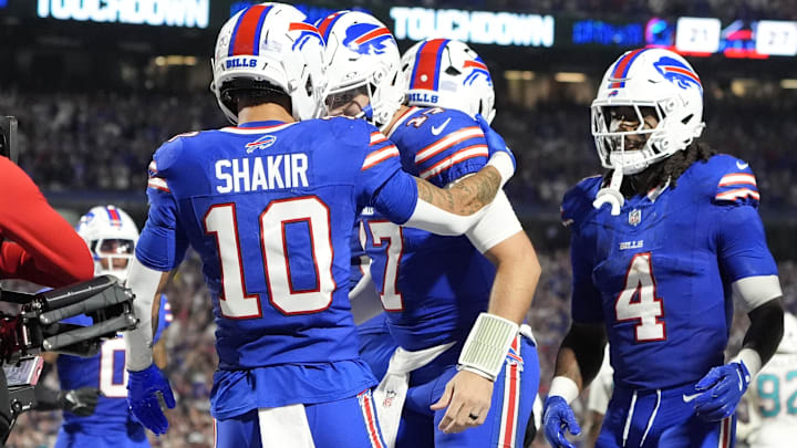  Buffalo Bills wide receiver Khalil Shakir and quarterback Josh Allen.