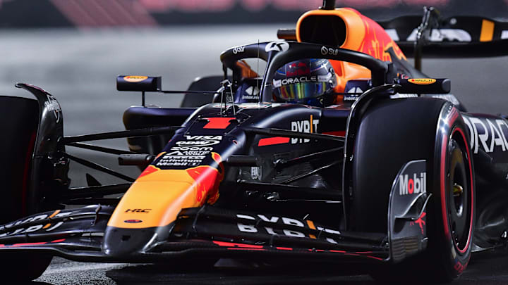 Nov 21, 2024; Las Vegas, Nevada, USA; Oracle Red Bull Racing driver Max Verstappen (1) during practice for the Las Vegas Grand Prix at Las Vegas Circuit. Mandatory Credit: Gary A. Vasquez-Imagn Images Nov 21, 2024; Las Vegas, Nevada, USA; Oracle Red Bull Racing driver Max Verstappen (1) during practice for the Las Vegas Grand Prix at Las Vegas Circuit. Mandatory Credit: Gary A. Vasquez-Imagn Images