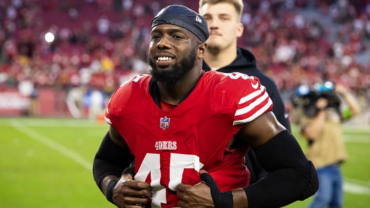 Dec 17, 2023; Glendale, Arizona, USA; San Francisco 49ers linebacker Demetrius Flannigan-Fowles (45) against the Arizona Cardinals at State Farm Stadium Dec 17, 2023; Glendale, Arizona, USA; San Francisco 49ers linebacker Demetrius Flannigan-Fowles (45) against the Arizona Cardinals at State Farm Stadium
