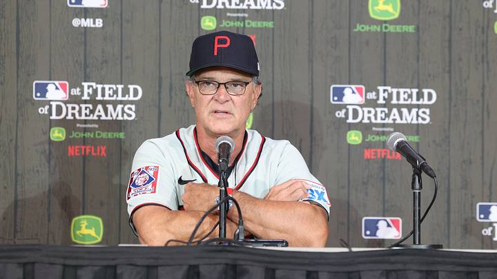 Aug 13, 2026; Dyersville, Iowa, USA; Philadelphia Phillies interim manager Don Mattingly (8) meets with the media before their game with the Minnesota Twins at the Field of Dreams. Mandatory Credit: Reese Strickland-Imagn Images Aug 13, 2026; Dyersville, Iowa, USA; Philadelphia Phillies interim manager Don Mattingly (8) meets with the media before their game with the Minnesota Twins at the Field of Dreams. Mandatory Credit: Reese Strickland-Imagn Images