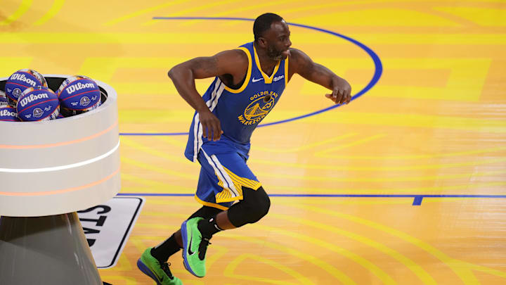 Warriors forward Draymond Green competes in the NBA All-Star skills challenge.