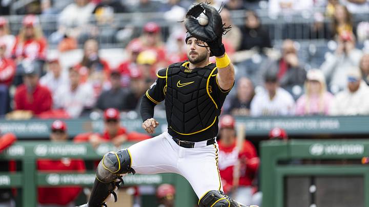 Pittsburgh Pirates catcher Joey Bart. Pittsburgh Pirates catcher Joey Bart.