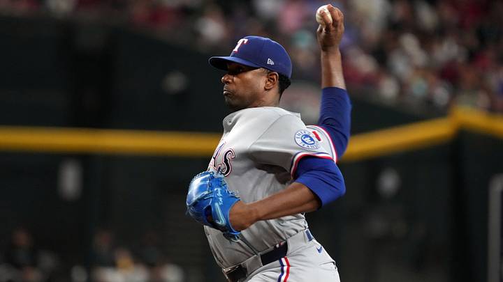 Texas Rangers pitcher Kumar Rocker. Credit: Rick Scuteri-Imagn Images