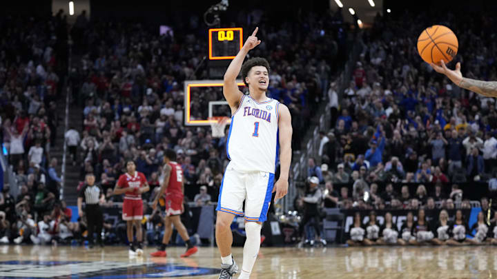 Walter Clayton Jr. celebrates defeating Texas Tech.