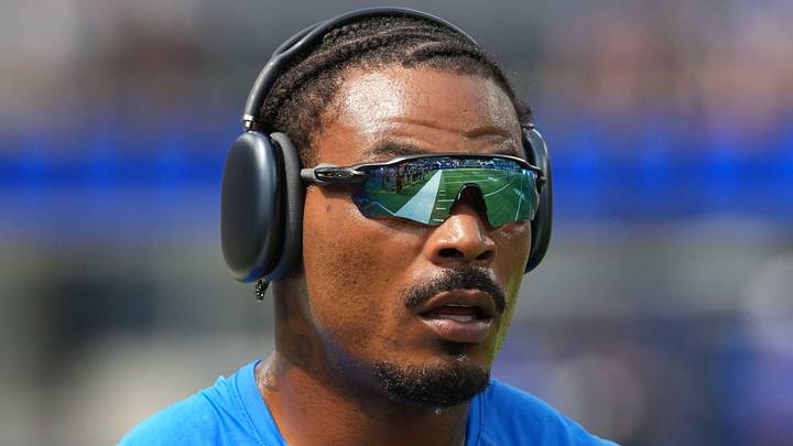 Aug 16, 2025; Inglewood, California, USA; Los Angeles Chargers safety Derwin James Jr. during the game against the Los Angeles Rams at SoFi Stadium. Mandatory Credit: Kirby Lee-Imagn Images
