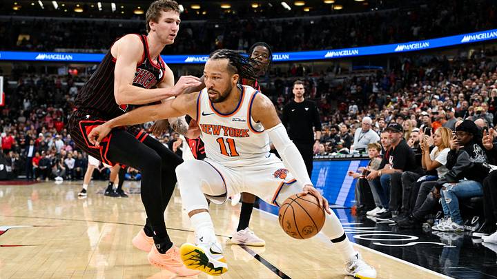 Oct 28, 2026; Chicago, Illinois, USA; New York Knicks guard Jalen Brunson (11) drives to the basket against Chicago Bulls forward Matas Buzelis (14) during the second half at United Center. Mandatory Credit: Matt Marton-Imagn Images Oct 28, 2026; Chicago, Illinois, USA; New York Knicks guard Jalen Brunson (11) drives to the basket against Chicago Bulls forward Matas Buzelis (14) during the second half at United Center. Mandatory Credit: Matt Marton-Imagn Images