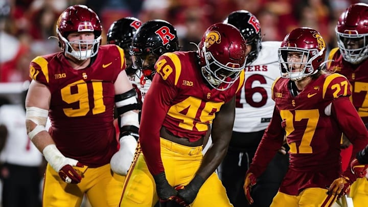 USC defensive end Kameryn Fountain, defensive tackle Gavin Meyer and safety Bryson Shaw / Instagram