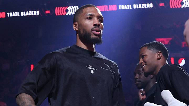 Oct 7, 2026; Portland, Oregon, USA;  Portland Trail Blazers guard Damian Lillard (0) enters the line up to play against the Golden State Warriors at Moda Center.  Mandatory Credit: Jaime Valdez-Imagn Images