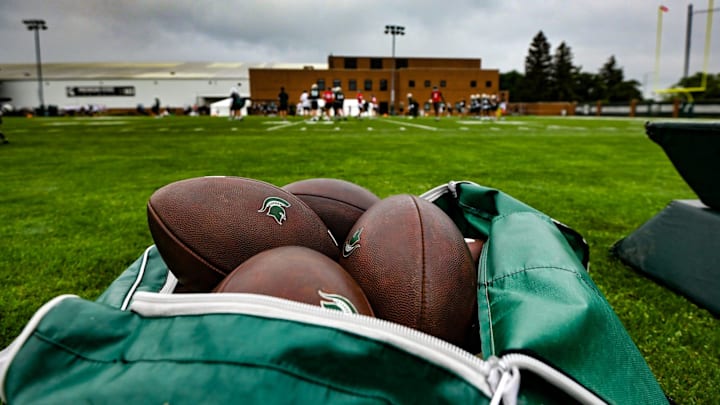 Scenes from Michigan State's first day of football practice at the Skandalaris Football Center, Tuesday, July 29, 2025.