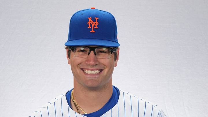 Feb 22, 2024; Port St. Lucie, FL, USA; New York Mets catcher Kevin Parada (95) poses for a photo during media day. Mandatory Credit: Jim Rassol-USA TODAY Sports Feb 22, 2024; Port St. Lucie, FL, USA; New York Mets catcher Kevin Parada (95) poses for a photo during media day. Mandatory Credit: Jim Rassol-USA TODAY Sports