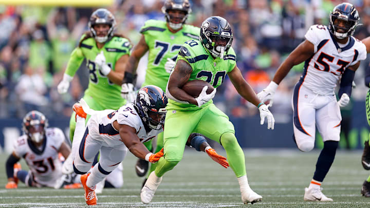 Rashaad Penny, formerly with the Seattle Seahawks