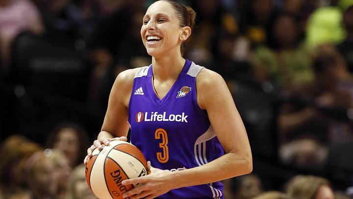Aug 17, 2013; San Antonio, TX, USA; Phoenix Mercury player  Diana Taurasi (3) reacts during the second half against the San Antonio Silver Stars at the AT&T center. The Silver Stars won 88-82. Mandatory Credit: Soobum Im-Imagn Images