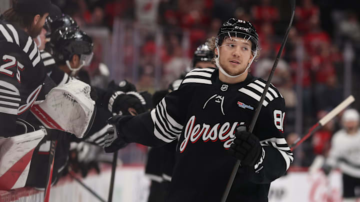 New Jersey Devils right wing Arseny Gritsyuk (81): Ed Mulholland-Imagn Images