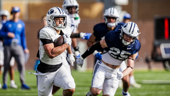 BYU running back LJ Martin at BYU Spring camp