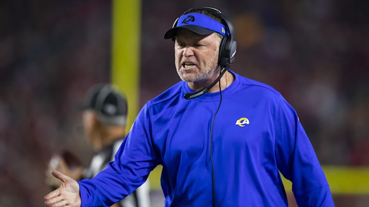 Dec 13, 2021; Glendale, Arizona, USA; Los Angeles Rams special teams coordinator Joe DeCamillis against the Arizona Cardinals at State Farm Stadium. Mandatory Credit: Mark J. Rebilas-Imagn Images